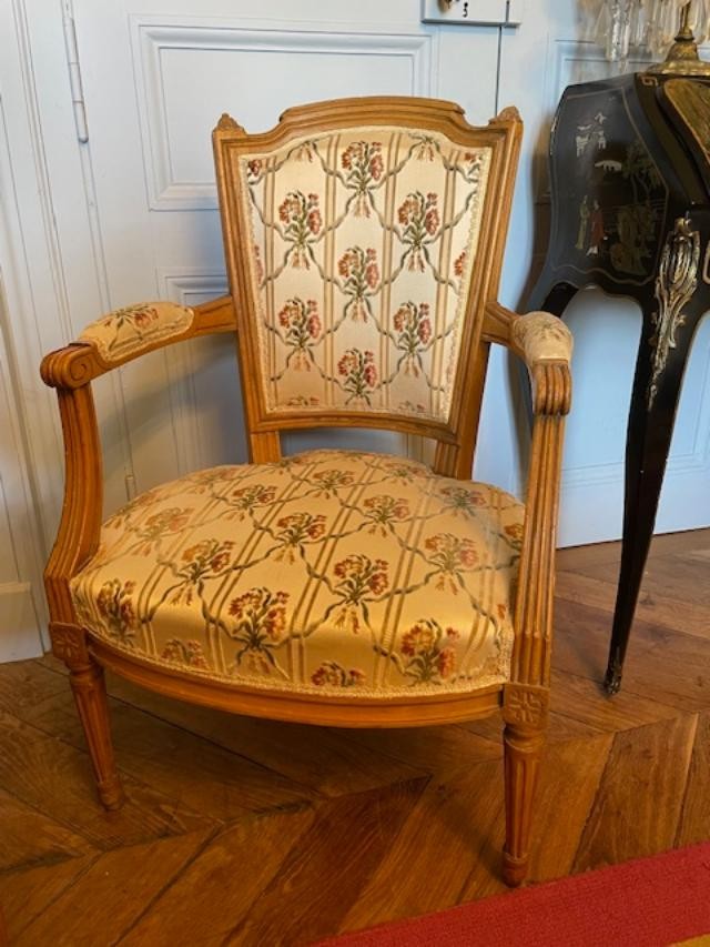 Pair Of Louis XVI Style Cabriolet Armchairs-photo-2
