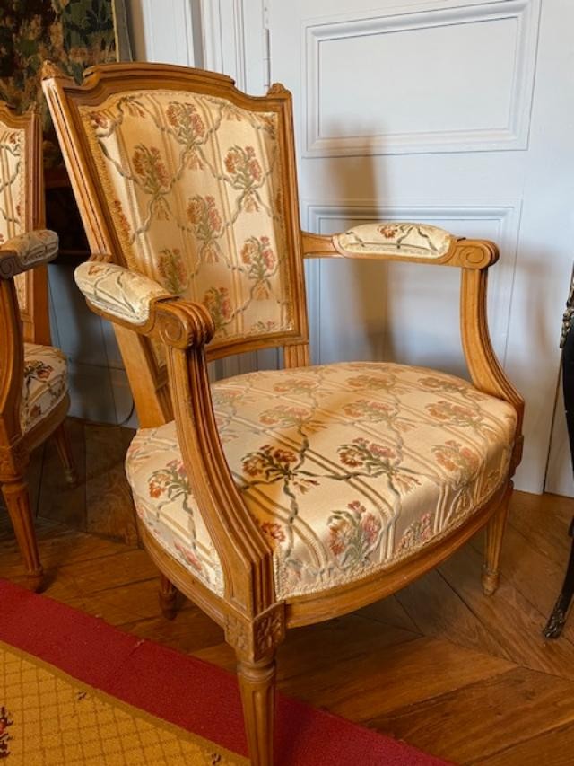 Pair Of Louis XVI Style Cabriolet Armchairs-photo-2