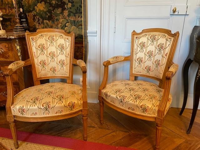 Pair Of Louis XVI Style Cabriolet Armchairs