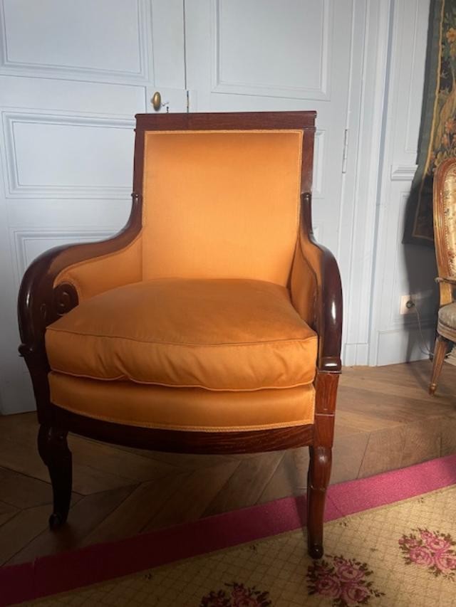 Bergère à coussin en acajou d'époque empire-photo-2