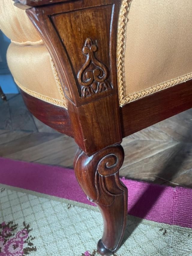 Bergère à coussin en acajou d'époque empire-photo-4