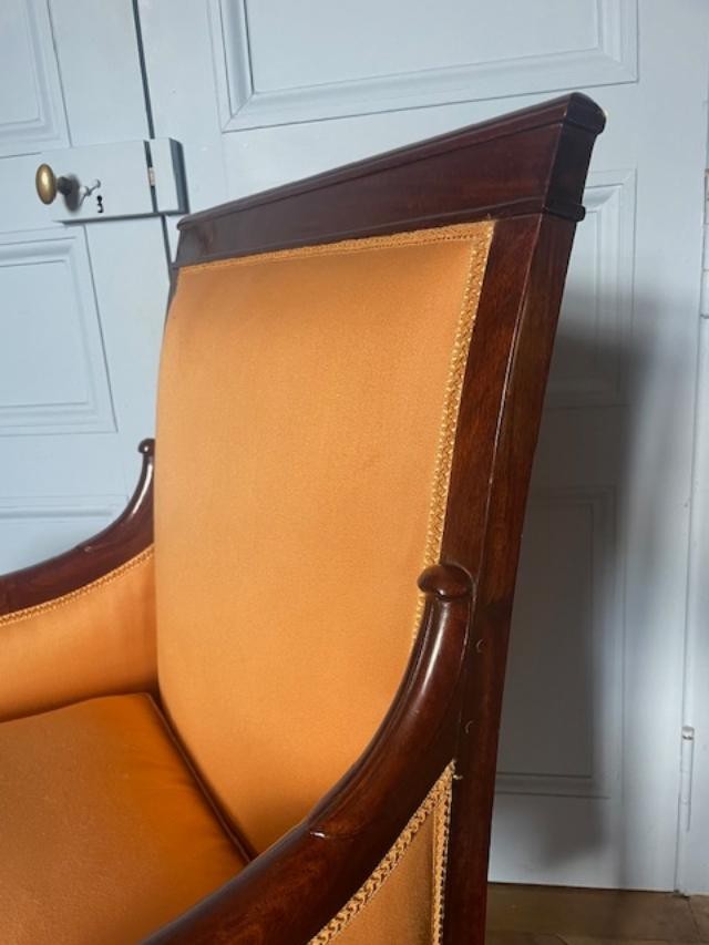 Bergère à coussin en acajou d'époque empire-photo-1
