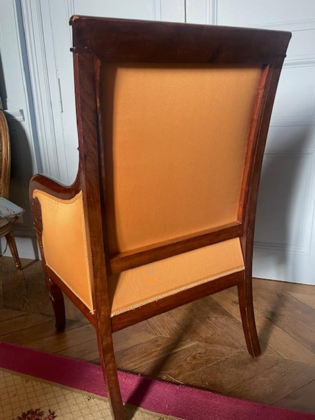Bergère à coussin en acajou d'époque empire-photo-2