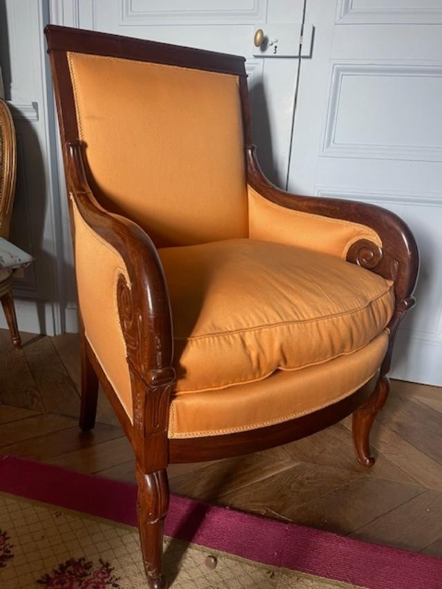 Bergère à coussin en acajou d'époque empire-photo-4