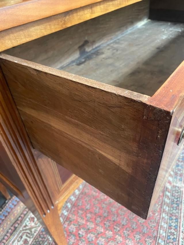 Commode sauteuse 18 ème en bois de placage , Epoque Louis XVI-photo-5