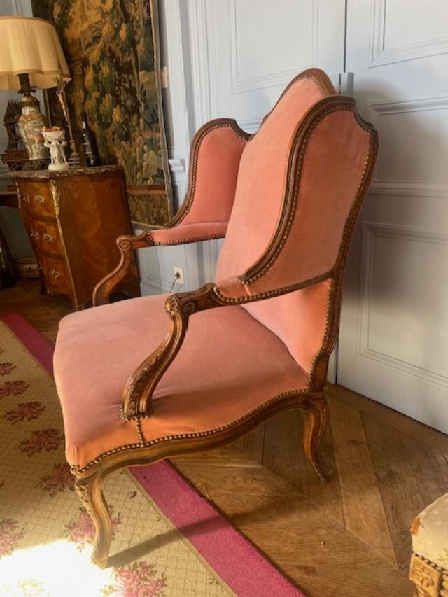 Importante bergère à oreilles dite en confessionnal de style régence-photo-4