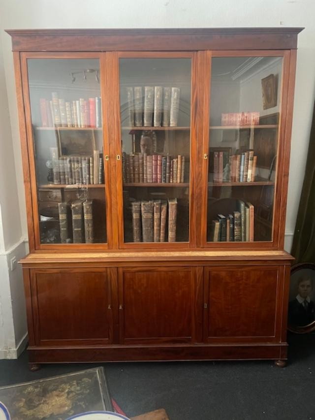 Large Three-door Mahogany Bookcase