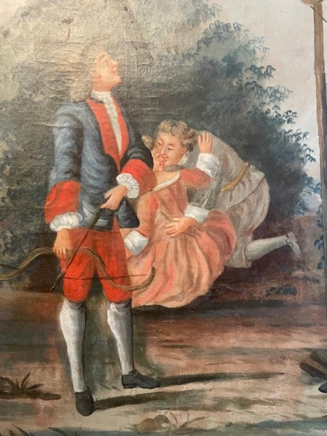 French School Of The 18th Century, Oil On Canvas From The Louis XVI Period-photo-2