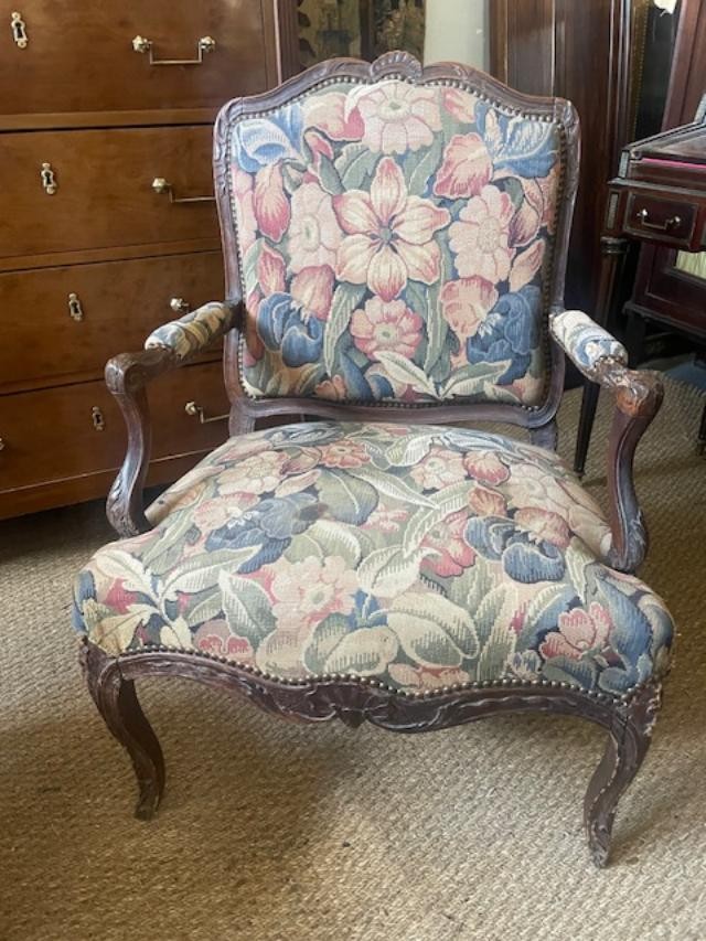Two 18th Century Queen Armchairs, Forming A Pair, Louis XV Period-photo-3