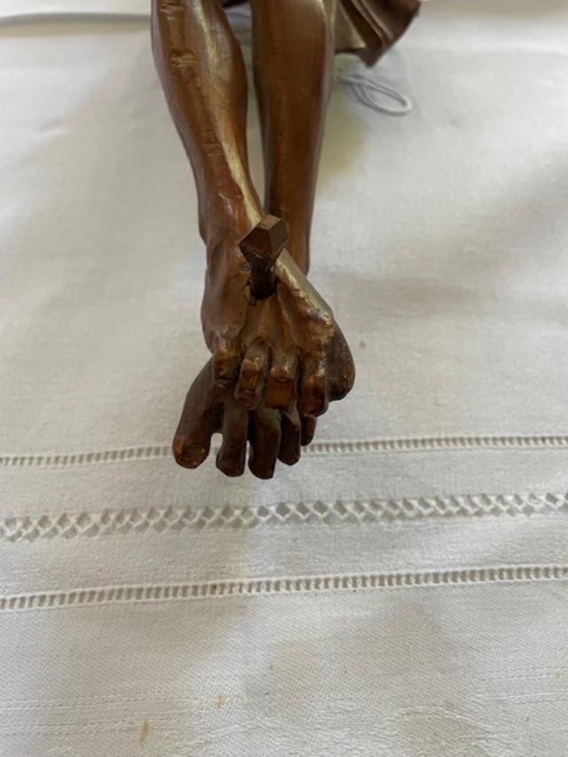 Christ en bois naturel , époque 19 ème-photo-1