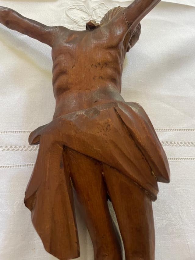 Christ en bois naturel , époque 19 ème-photo-5