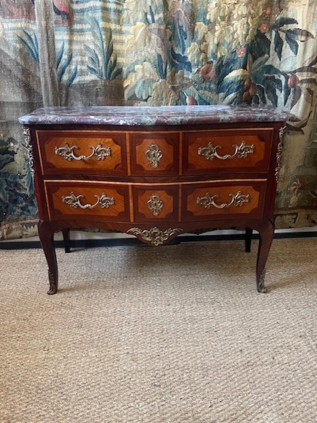 Commode en marqueterie de style Louis XV-photo-2