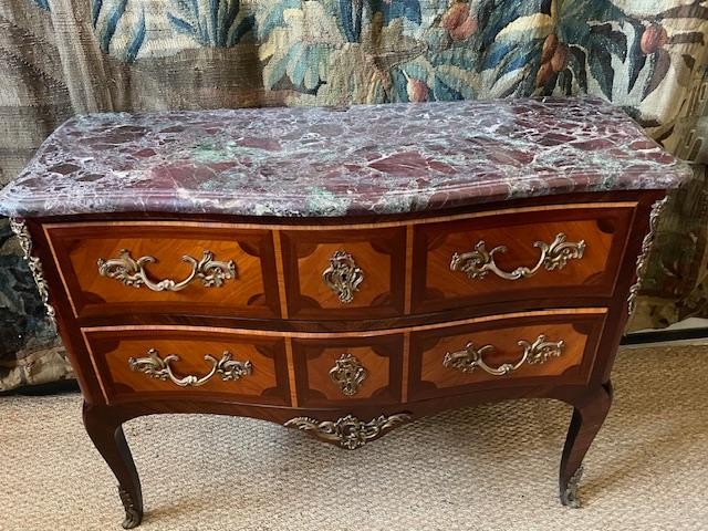 Commode en marqueterie de style Louis XV-photo-3