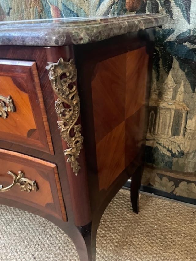 Commode en marqueterie de style Louis XV-photo-1