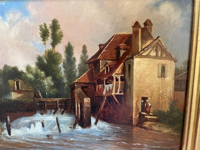 Ecole Française du 19 ème , huile sur toile-photo-2
