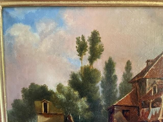 Ecole Française du 19 ème , huile sur toile-photo-4