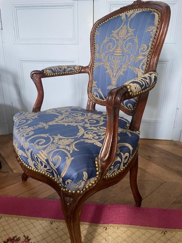 Pair Of 18th Century Armchairs Stamped Noêl-toussaint Porrot-photo-4