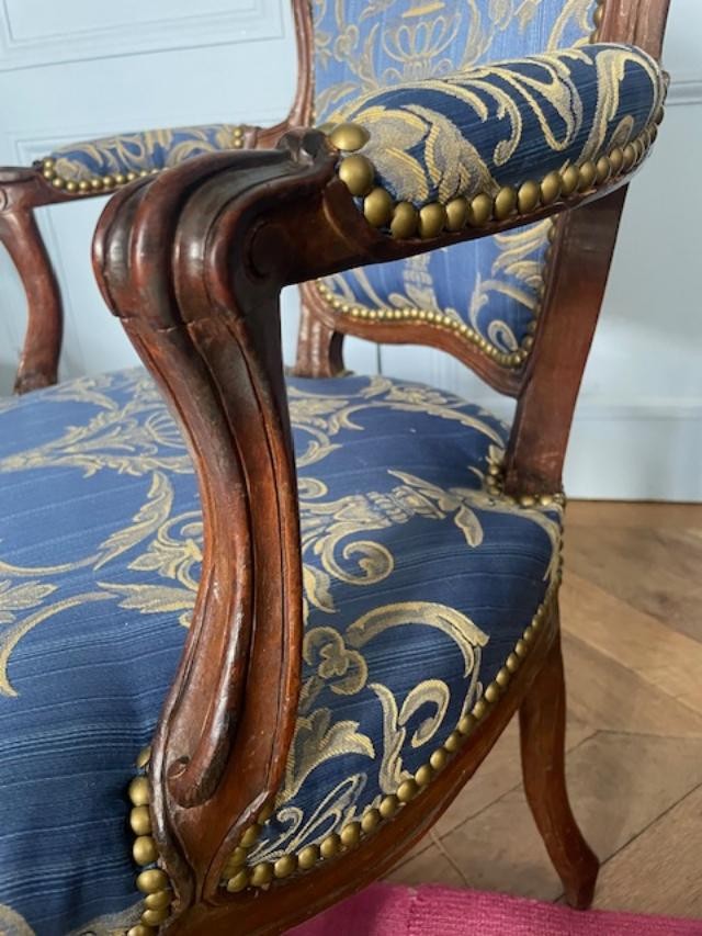 Pair Of 18th Century Armchairs Stamped Noêl-toussaint Porrot-photo-1