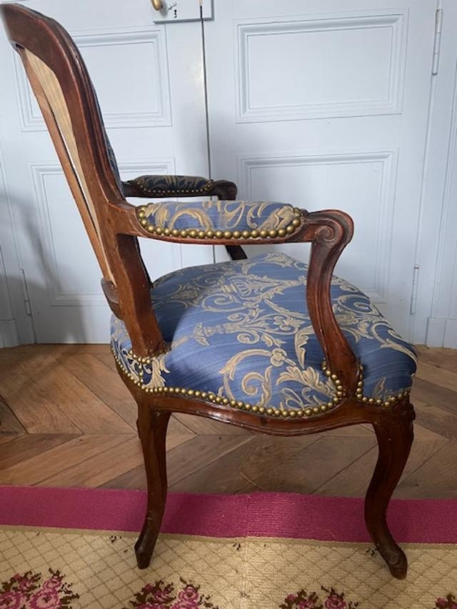 Pair Of 18th Century Armchairs Stamped Noêl-toussaint Porrot-photo-3