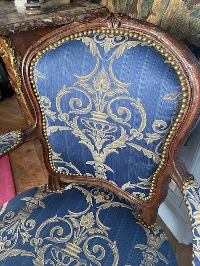 Pair Of 18th Century Armchairs Stamped Noêl-toussaint Porrot-photo-5