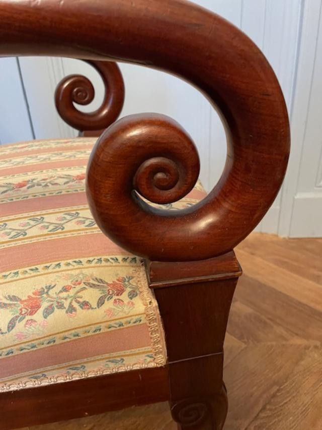 Paire de fauteuils en acajou d'époque restauration-photo-2