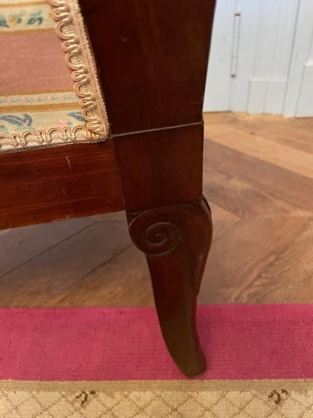 Paire de fauteuils en acajou d'époque restauration-photo-3