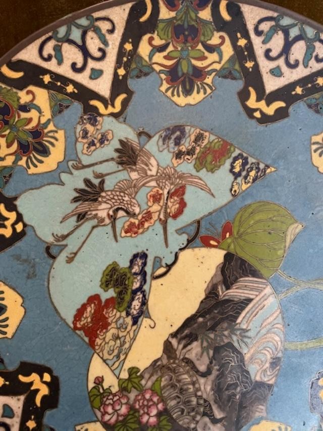 Plat en émail cloisonné chine 19 ème-photo-2
