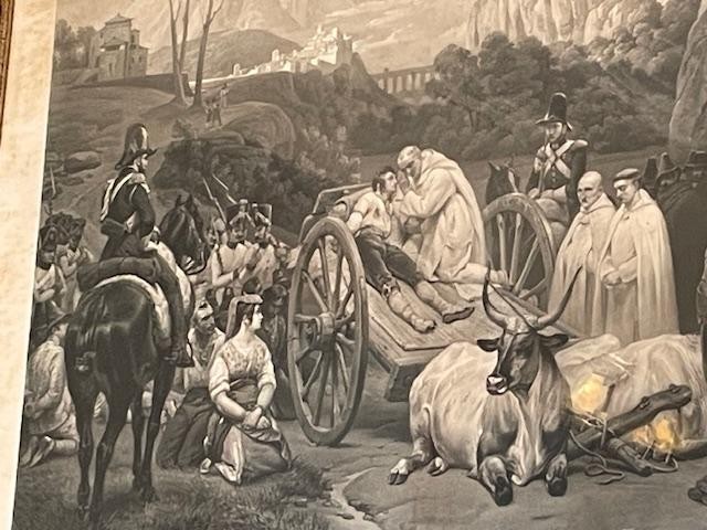 Importante gravure encadrée d'époque empire-photo-6