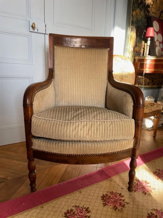 Bergère en acajou d'époque empire -photo-4