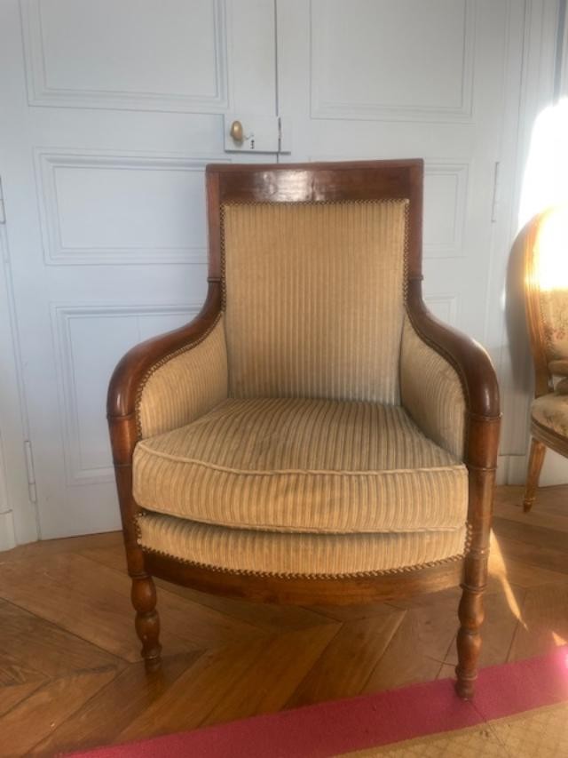 Bergère en acajou d'époque empire 