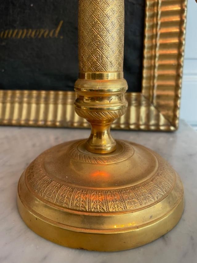 Early 19th Century Gilt Bronze Lamp Base-photo-3