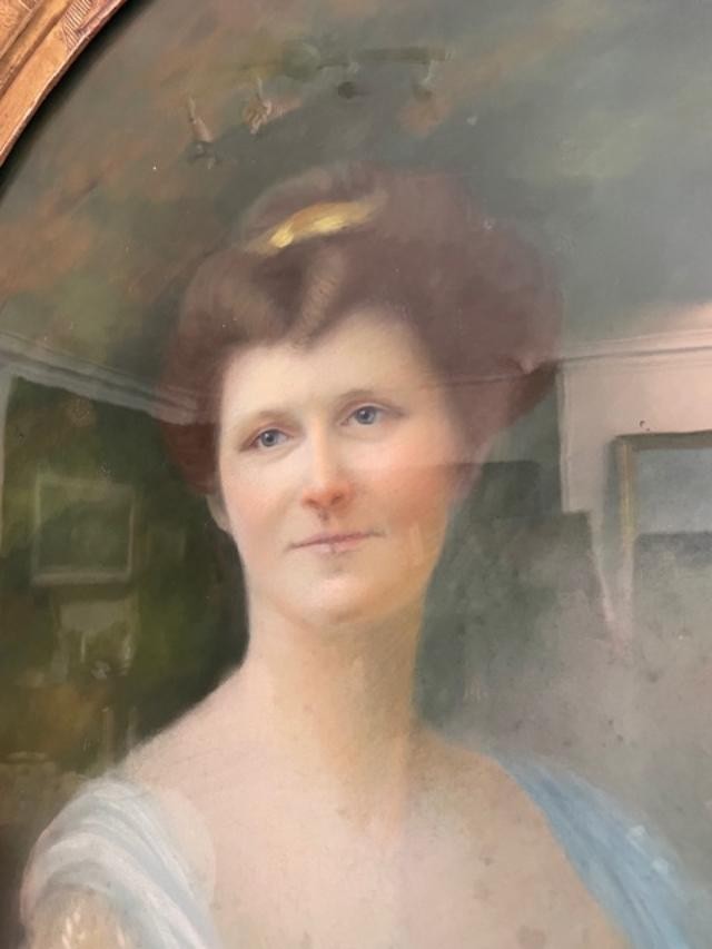 Important pastel de femme vers 1900-photo-1