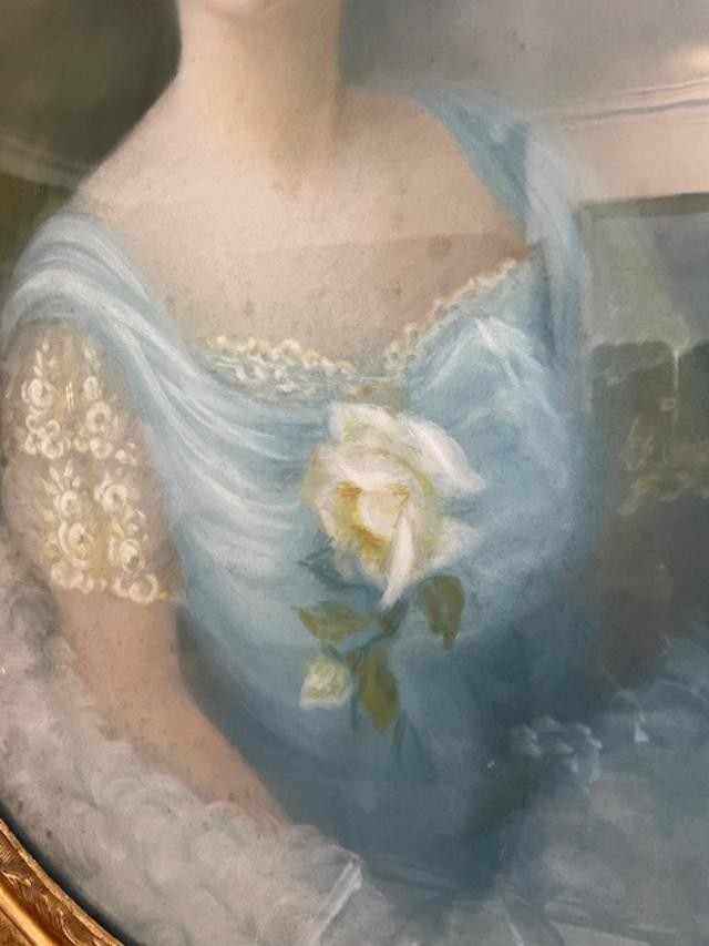 Important pastel de femme vers 1900-photo-2