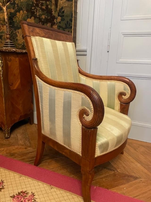 Paire de bergères d'époque Empire en acajou-photo-3