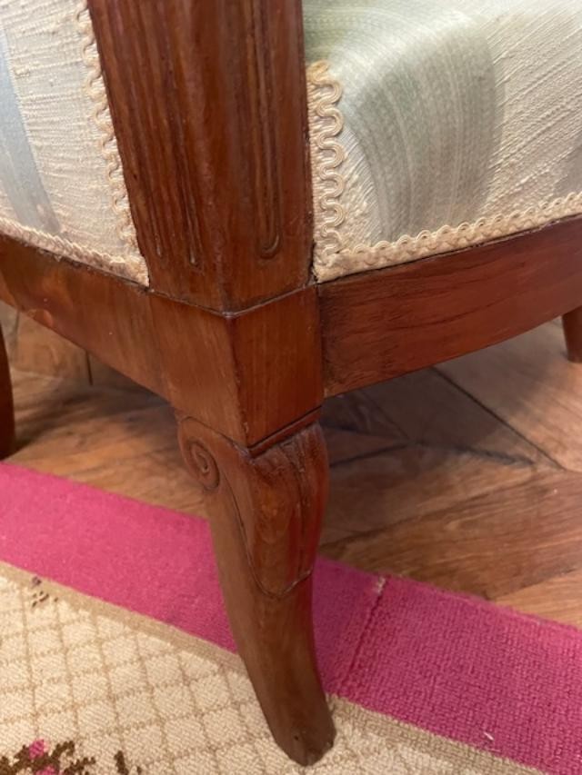 Paire de bergères d'époque Empire en acajou-photo-1