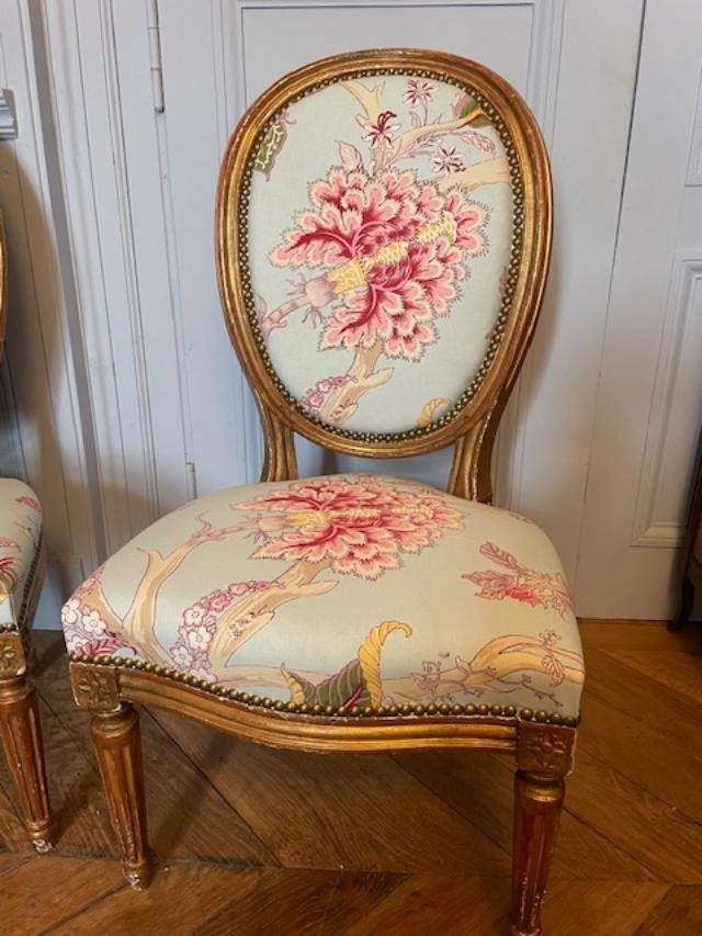 Pair Of Louis XVI Giltwood Lounge Chairs-photo-2