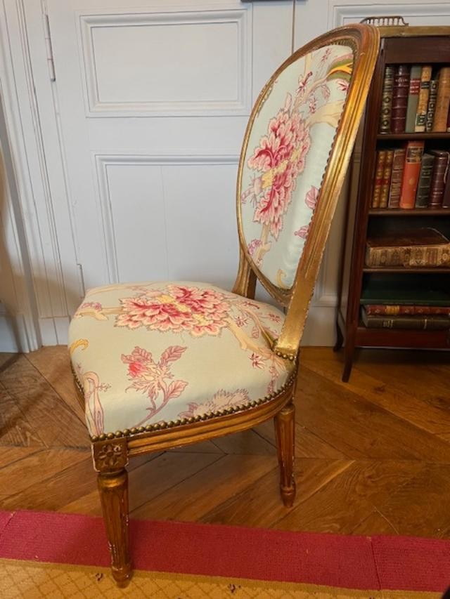 Pair Of Louis XVI Giltwood Lounge Chairs-photo-4