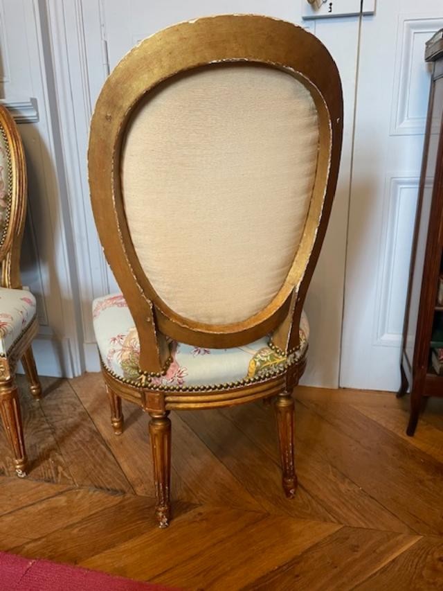 Pair Of Louis XVI Giltwood Lounge Chairs-photo-1
