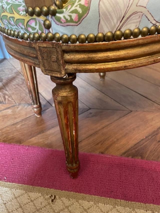 Pair Of Louis XVI Giltwood Lounge Chairs-photo-3