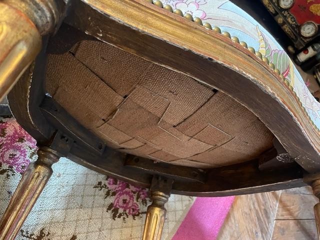 Pair Of Louis XVI Giltwood Lounge Chairs-photo-4
