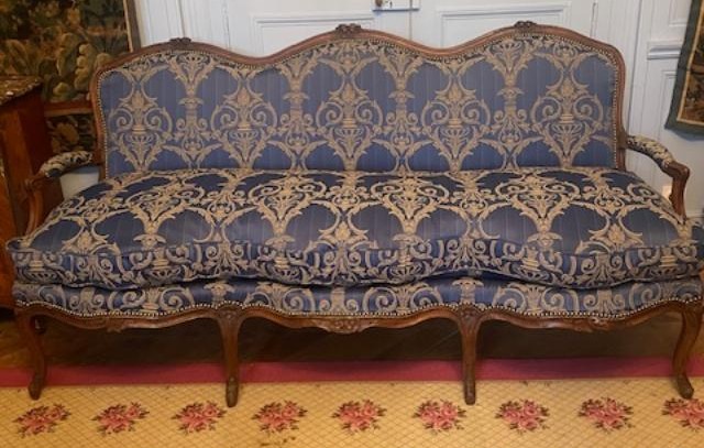 Large 18th Century Sofa In Natural Wood From The Louis XV Period-photo-2