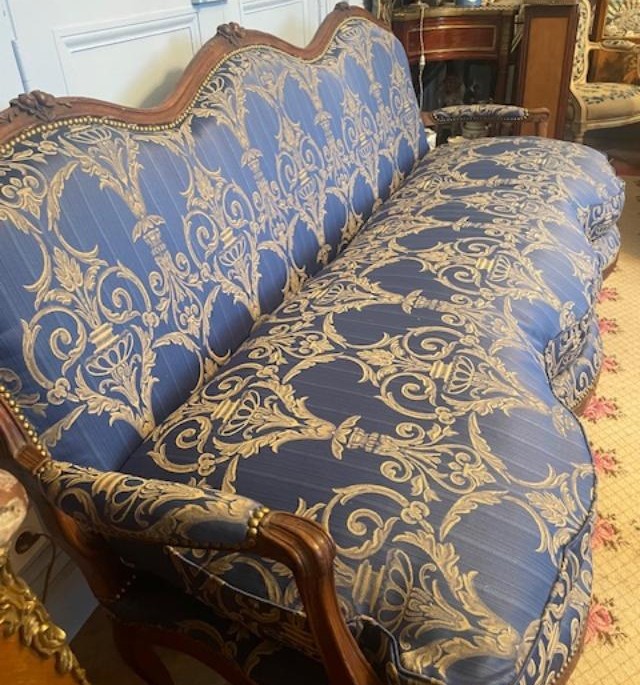 Large 18th Century Sofa In Natural Wood From The Louis XV Period-photo-3