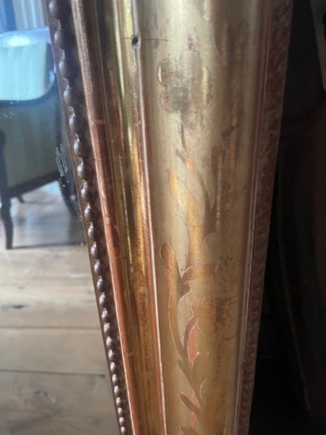 Grand miroir en bois et stuc dor&eacute; d&eacute;but 19 &egrave;me-photo-2