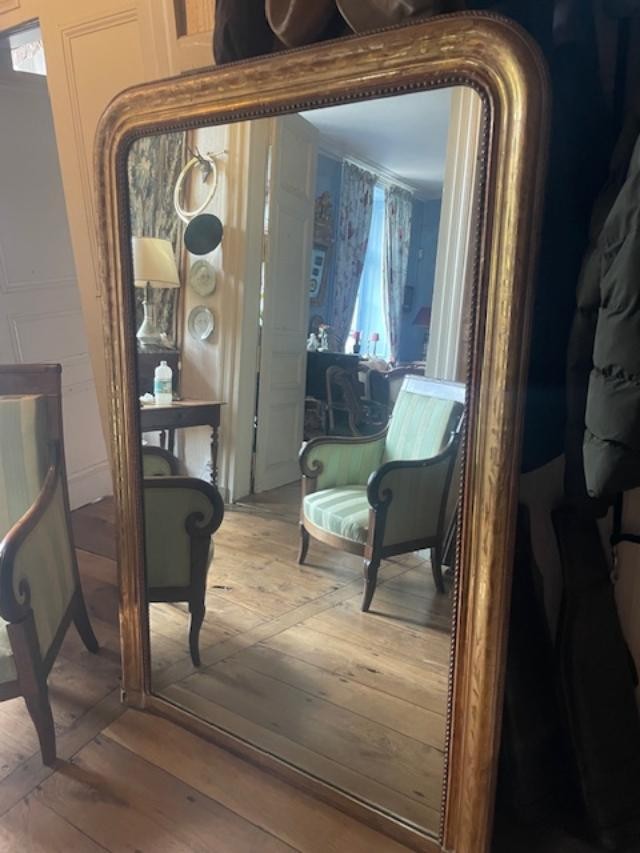 Grand miroir en bois et stuc dor&eacute; d&eacute;but 19 &egrave;me-photo-4