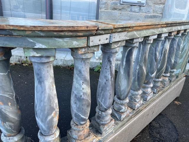 Turned Wooden Balustrade Painted In Faux Marble-photo-2
