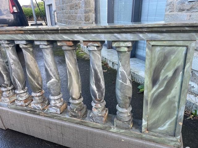 Turned Wooden Balustrade Painted In Faux Marble-photo-1