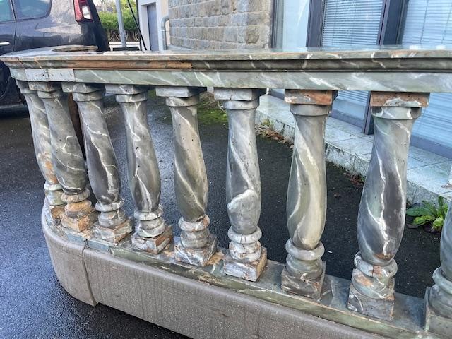 Turned Wooden Balustrade Painted In Faux Marble-photo-2