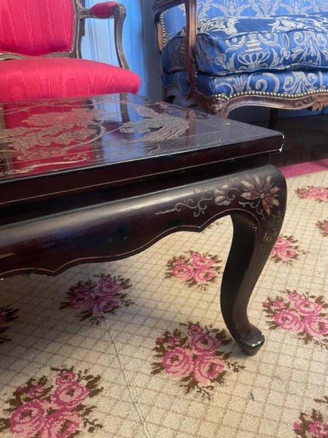 Coffee Table In Black Lacquered Wood, Early 20th Century China-photo-3