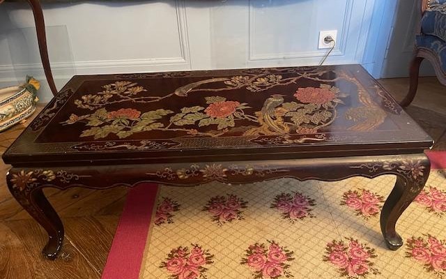 Coffee Table In Black Lacquered Wood, Early 20th Century China
