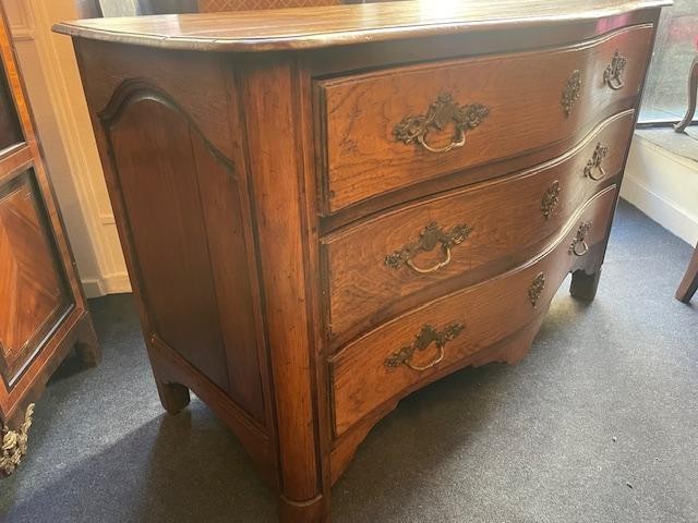 Commode 18 ème en bois naturel d'époque régence-photo-1